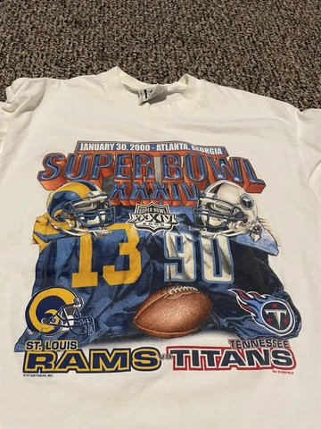 Vintage 2000 Super Bowl St. Louis Rams Tennessee Titans Lee Sport Size LARGE Cover