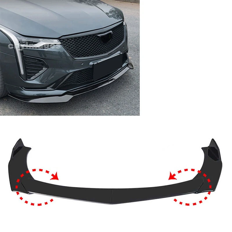 Carbon Fiber Front Bumper Lip Chin Spoiler Splitter 4pcs For Cadillac CT5 CT6 Foto 1 de 4
