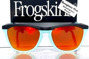 Oakley FROGSKINS RANGE Matte Carbon Blue POLARIZED Galaxy Ruby Sunglass 9284 - Picture 1 of 17