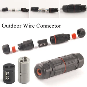 2 Pin Wasserfest Anschluss Box Gehäuse Elektrische Kabel Draht Außen IP68 > - Bild 1 von 14