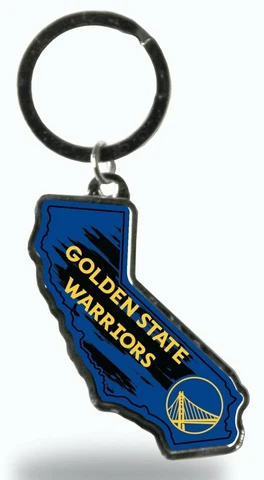 Golden State Warriors Keychain Home State Shape Metal Decal Emblem Basketball Cover