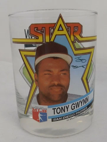 Tony Gwynn San Diego Padres 1992 MLB Baseball Star Water/Juice/Scotch Glass Rare Cover