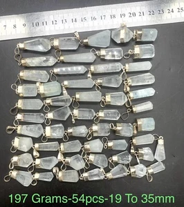 197 Grams Lustrous Aquamarine With Silver Pendents 54 Pieces Lot. - Picture 1 of 12