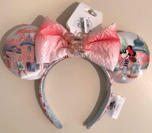 Diadema Orejas de Minnie Mouse Parisinas Parques Disney Epcot París Francia Talla Adulto - Imagen 1 de 2