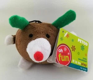 Petco "BROWN MOUSE" Dog Toy - Woodland Christmas Ball Small Plush Squeaky *NEW* - Picture 1 of 2