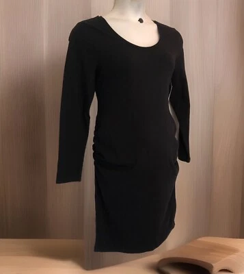 New Old Navy Maternity Fitted Dress Size Large Solid Black Long Sleeve NWT - Image 1 of 4