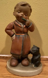 Vintage Napco "Bedtime" SH1B Figurine Black Cat Boy Child Brushing Teeth - Picture 1 of 4