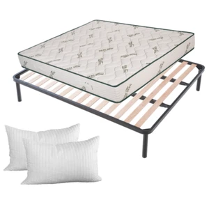 KIT Materasso ALOE Matrimoniale Anallergico 20cm, Rete + Cuscini Memory OMAGGIO! - Imagen 1 de 40