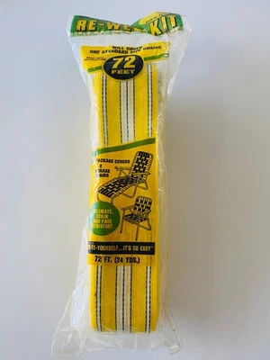 Kit RE-WEB Vintage Aluminio Silla Césped Correas 72 ft Amarillo Negro Raya Foto 1 de 4