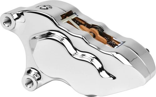 Hawg Halters Inc Direct Bolt-On 4 Piston Front Left Brake Caliper - Chrome - Image 1 of 3