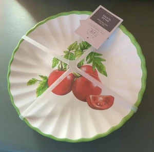 Farmhouse Salad Plates 8 Veggie Melamine Corn,Carrot,Pepper,Tomato 2 Sets of 4 - Picture 1 of 3