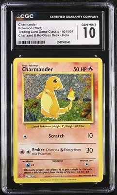 CGC 10 Charmander 001/034 Trading Card Game Classic Pokemon Card - Image 1 of 2