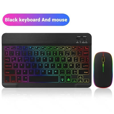 For Computer laptop Macbook Smart Wireless Bluetooth Keyboard LED Rechargeable - Image 1 of 4