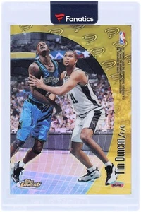 Scheda Tim Duncan e Shaquille O'Neal 1998-99 Topps Finest Mystery Refractor #M39 - Foto 1 di 2