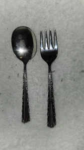 Oneida Deluxe CHERIE Pattern 18/8 Stainless Flatware BABY FORK & BABY SPOON Set - Picture 1 of 2