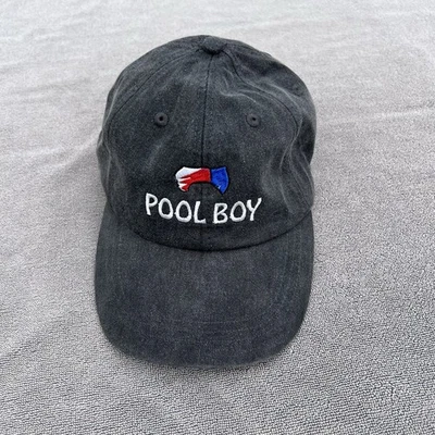 Gorra Pool Boy bordado personalizado para hombre gris oscuro teñido con pigmento algodón Foto 1 de 4