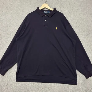 Polo Ralph Lauren polo uomo 2XL blu navy manica lunga cotone preppy - Foto 1 di 6
