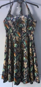 Joe Browns Retro Halterneck Dress 50s Style Tropical Print Size UK 12 - Picture 1 of 9