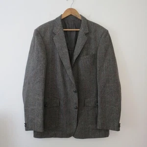 Chester Barrie Austin Reed Tweed Blazer Norfolk Jacket UK 44 Grey Check English - Picture 1 of 15