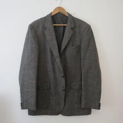 Chester Barrie Austin Reed Tweed Blazer Norfolk Jacket UK 44 Grey Check English - Image 1 of 4