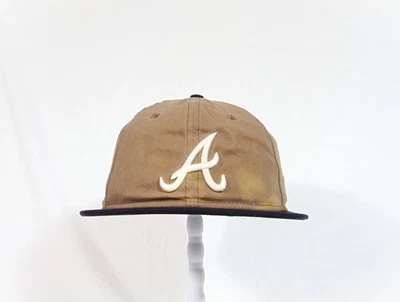 New Era MLB Atlanta Braves Retro Crown Waxed Canvas 59FIFTY Hat Sz 7 1/8 RARE - Image 1 of 4