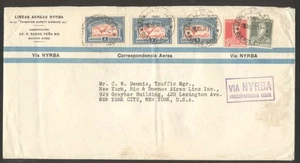 Argentinien nach USA Luftpost von Nyrba Brief 1930 Mehrfachfrankatur mit Paar Briefmarken + 3 - Bild 1 von 2