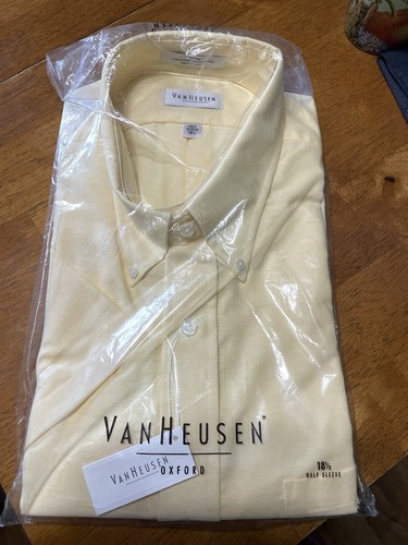 VANS Camicia elegante gialla vintage Van Heu Oxford 18 1 2 mezza manica