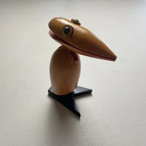 DE COLECCIÓN MCM MADERA PÁJARO SOPORTE NOTA CONTRAPUNTO - Imagen 1 de 6