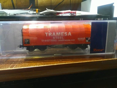 ROCO HO SCALE # 76439 SLIDE TARPAULIN WAGONS-TRAMESA STEEL - Image 1 of 4