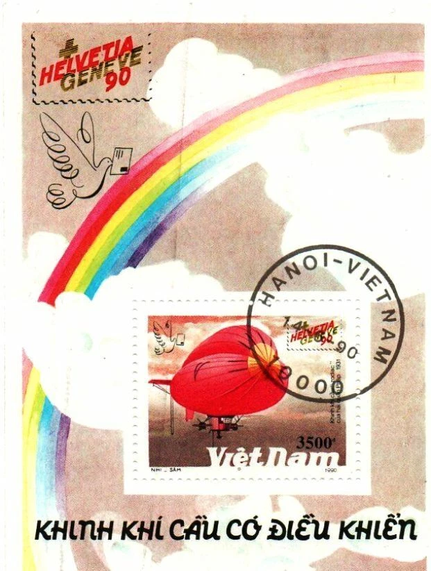 Used S/S Aviation Aircraft Helvetia Geneve 1990  from  Vietnam  avdpz - Image 1 of 1