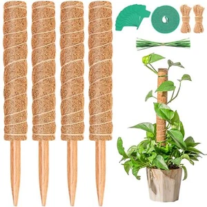 4Pack Moss Poles for Climbing Plants Support Monstera Coir Totem Pole, 15.8 Inch - Picture 1 of 7