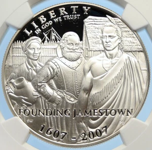 2007 P UNITED STATES US Jamestown 400YR OLD Proof SILVER Dollar Coin NGC i97845 - Picture 1 of 5