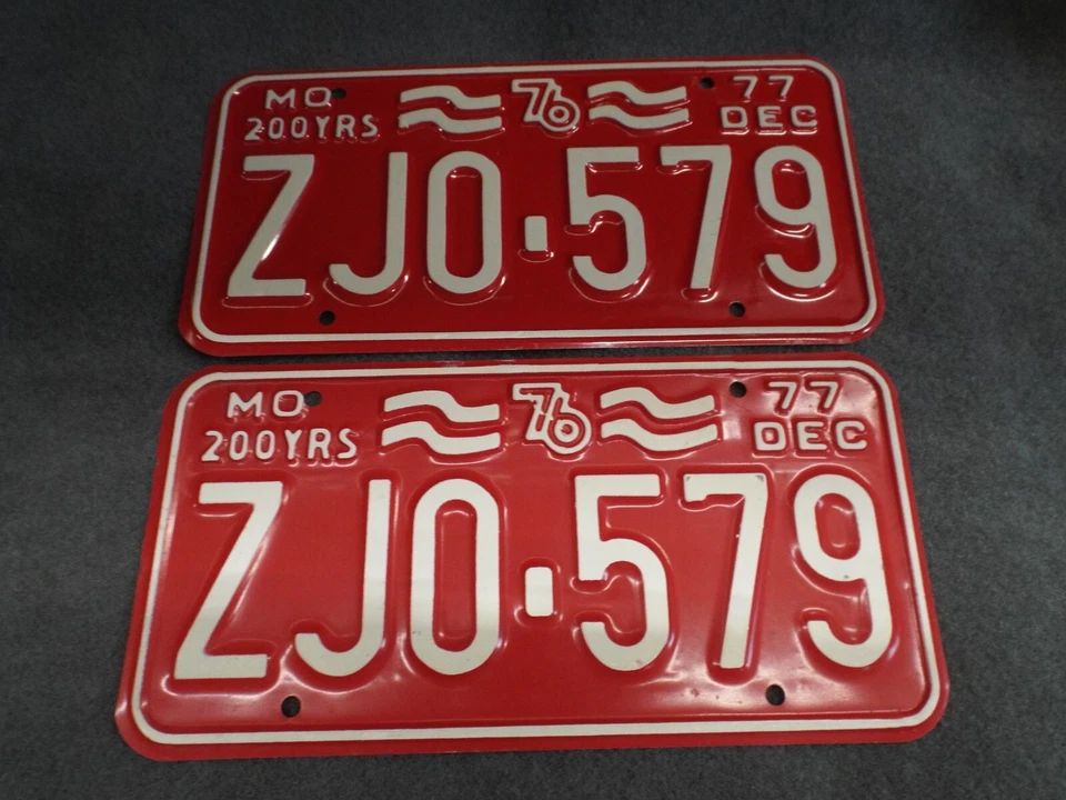 Nuevo de Lote Antiguo 1977 Missouri matrículas ZJO-579 Ford Chevrolet Dodge AMC Pontiac Buick Foto 1 de 4