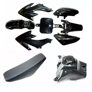 BLACK Fairing Fender Guard + Seat+ Fuel Tank CRF50 110cc 125cc PIT PRO Dirt Bike - Picture 1 of 8
