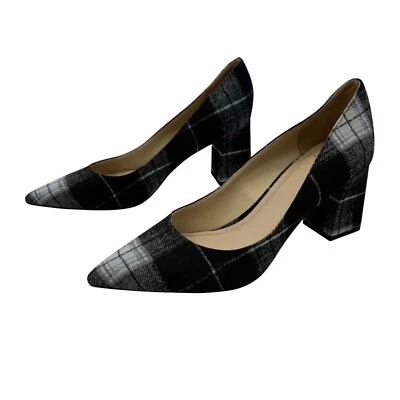 Marc Fisher LTD Cuadros Punta Punta Bloque Tacones Sin Cordones Gris/Multi Talla 9M Foto 1 de 4