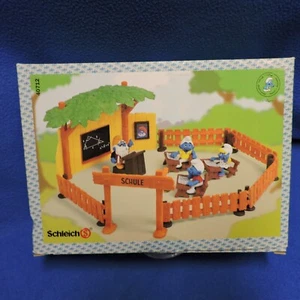 Vintage 1999 Schleich Smurfs Schule Figure Play Set 40712 - Picture 1 of 21