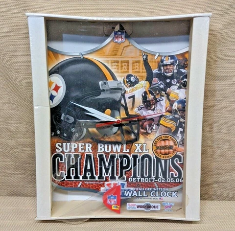 Pittsburgh Steelers Super Bowl XL Champions WinCraft High Definition Wall Clock Cover