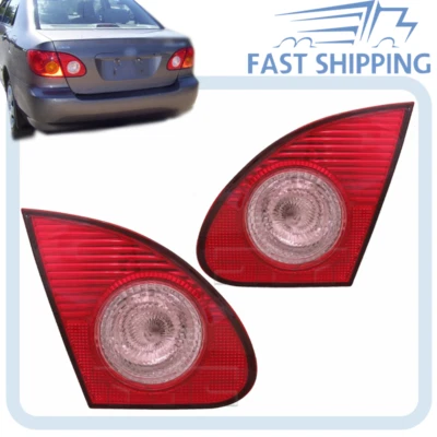 Par de luces traseras interiores halógenas transparentes y rojas para Toyota Corolla 2003-2008 2004 Foto 1 de 4