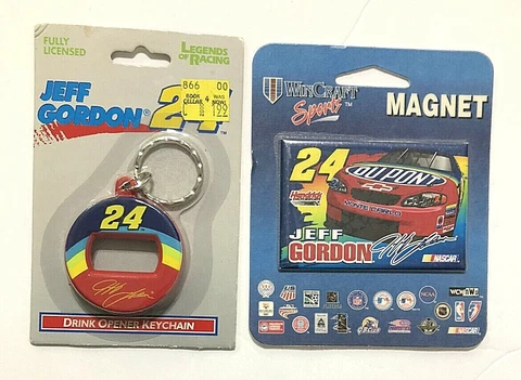 LOT VTG Jeff Gordon 24 Racing Bottle Opener👉Refrigerator Magnet fridge Wincraft Cover