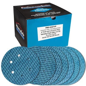 6" Diamond Shape 6-Hole Sanding Discs 70 Disc Variety Pack Hook & Loop Sandpaper - Bild 1 von 5