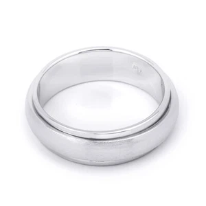 Mens 6mm Rotating Band Ring Wedding Anniversary Solid Sterling Silver Size 5-12 - Picture 1 of 8