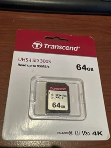 Carte SD 64 Go 300s UHS-I SD 300S classe 10 V30 4K - Photo 1 sur 2