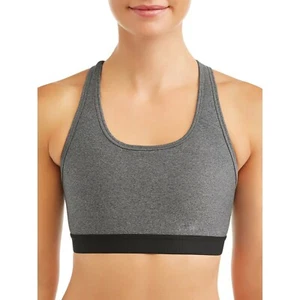 Avia Women's Gray/Black Medium Support Compression Racerback Sports Bra XXXL NEW - Picture 1 of 2