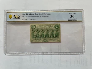 FR-1311 First Issue 50c Cent Fractional Currency "Perforated Edge" *PCGS VF-30 - Picture 1 of 13