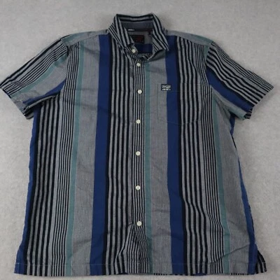 Perry Ellis America Shirt Mens XL Casual Pocket Button Up Striped Short Sleeve - Image 1 of 4