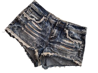 Pantalones Cortos Vaqueros Hot Kiss Tiro Bajo Desgastados Junior Talla 3 Verano Foto 1 de 4