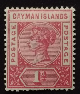 Cayman Islands SG 2 - 1900 ROSE-CARMINE 1d Queen Victoria Stamp Mint Hinged -L40 - Image 1 of 2