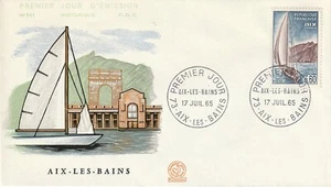 Enveloppe 1er jour 541 1965 Lac du Bourget à Aix les Bains 1 - Imagen 1 de 2