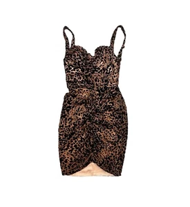 House off CB leopard print mini dress corset top and ruched front size XS - Picture 1 of 4