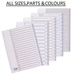 Polypropylene Dividers - All Sizes & Colours PVC Plastic Tabbed Index File COVER - Picture 1 of 4